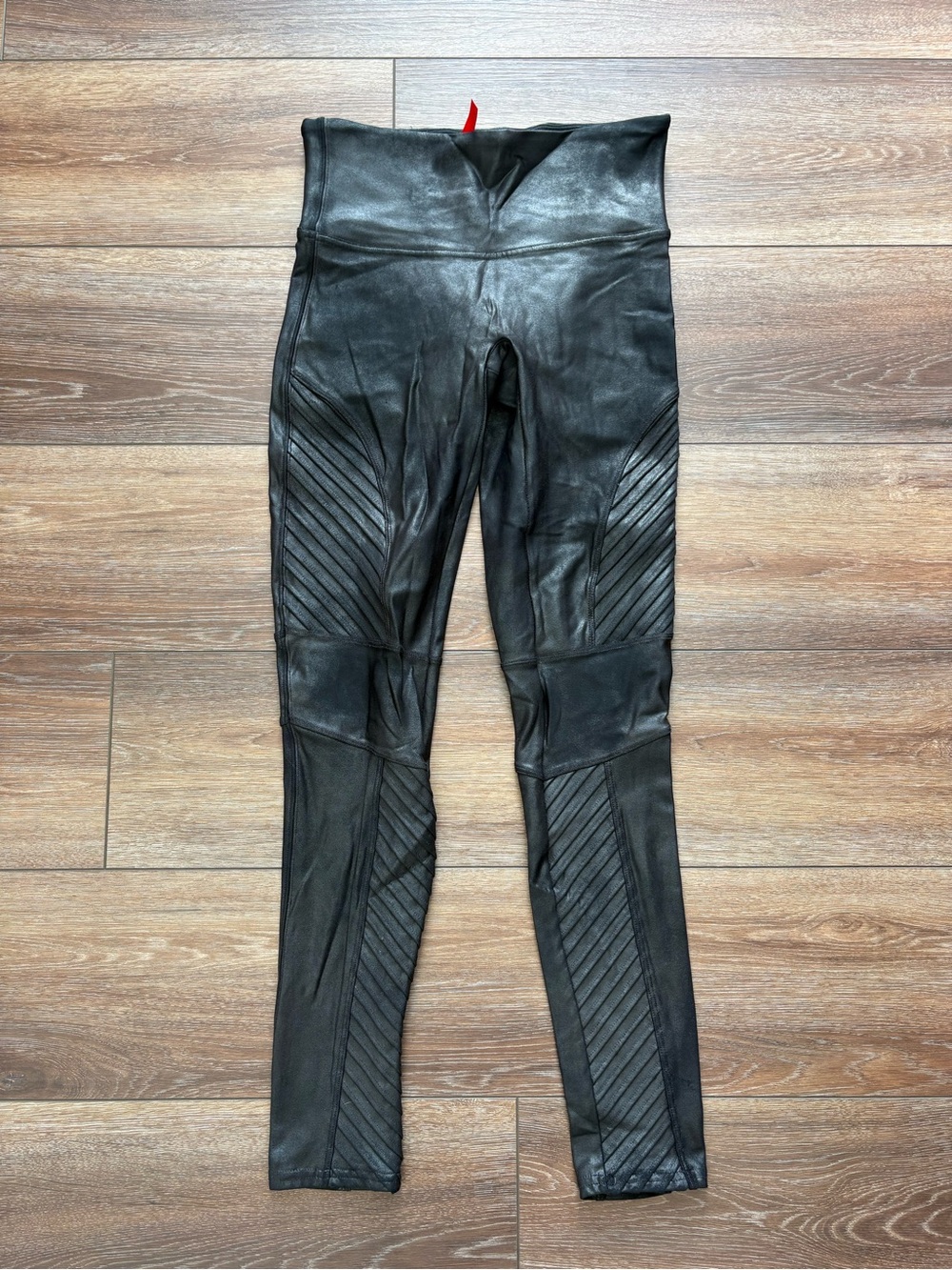 SPANX Black High-Waist Moto-Style Jeggings